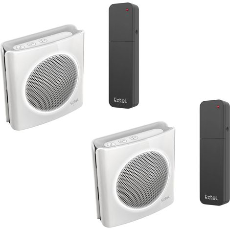 Juego de 2 extensiones universal de timbre inalámbrico - 200 m de alcance - flash y seis diBi Más tonos - Extel - 081748