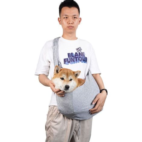 Zaino per cani (grigio), borsa traspirante per gatti, borsa trasportino regolabile per cani, borsa a tracolla da viaggio per animali domestici (per cani di taglia media e piccola) (1/3)