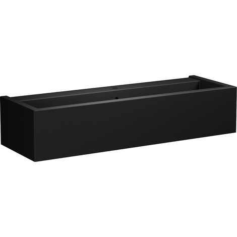 Lavabo KANAAL en céramique 120x40cm, noir mat (1/2)