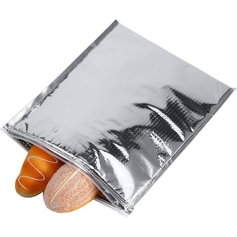 Health Gear Sac isotherme, 5pcs feuille d'aluminium isolant nourriture sac de stockage thermique glacière argent (25 30cm) (1/5)