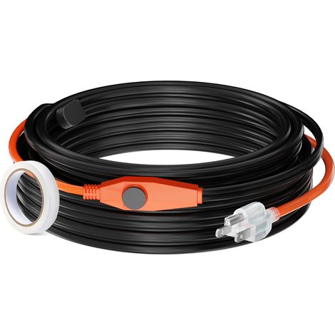 Câble chauffant pour tuyaux 25m, 23W/m, avec thermostat intégré, protège les canalisations PVC, métal et plastique contre le gel. (1/5)
