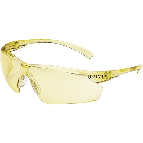 Lunette de protection 505U EN 166, EN 170 branches jaunes, verre jaune en PC