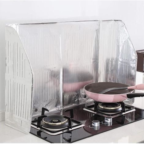 Plaque Anti-Projections de Cuisson Déflecteur D\'huile Feuille D\'aluminium Pliable Protection D\'écran de Cuisine,120×50cm (1/4)