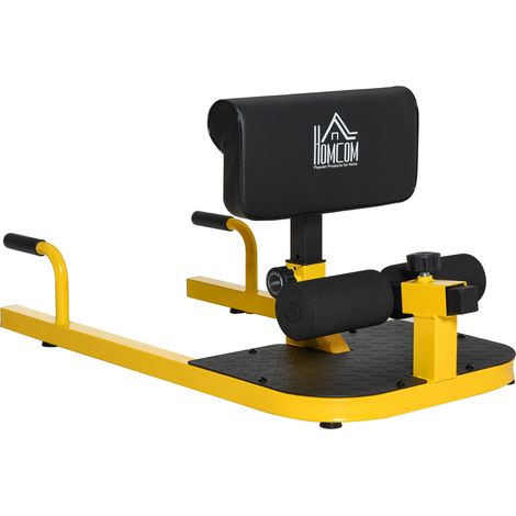 3-en-1 Machine Sentadilla Abdominales Tablero Supino Multifuncional Cuclillas Amarillo (1/5)