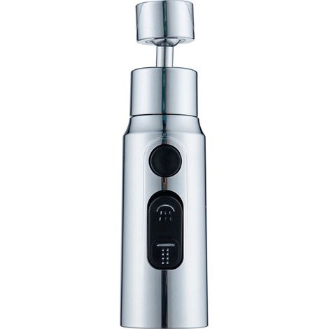 Fixation de robinet TuseRxln - Tête de robinet flexible - 3 modes d'eau et conception rotative à 360° - 1 pièce - Pour cuisine et salle de bain Argent (1/5)