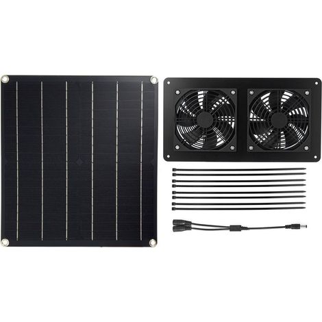 Ventilateur de ventilation pour les cages pour animaux de compagnie 2 Panneau solaire DC 12V à haute efficacité 3W avec cable de 3 mètres ON / OFF 15W 2FAN12 (1/5)