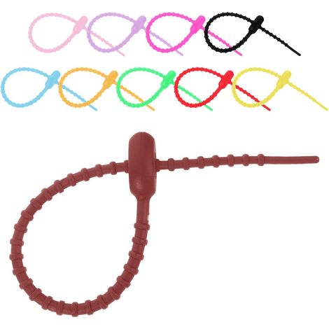 Attaches de câbles réutilisables en silicone Healeved, résistantes aux intempéries, couleurs (1/3)