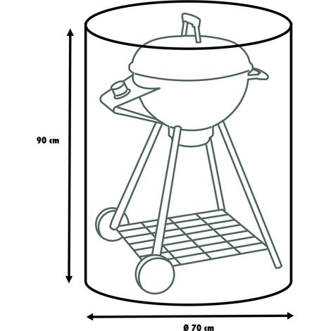 Primaster Schutzhülle 70x90 cm für Kugelgrills und Water Smoker Grillabdeckung (1/3)