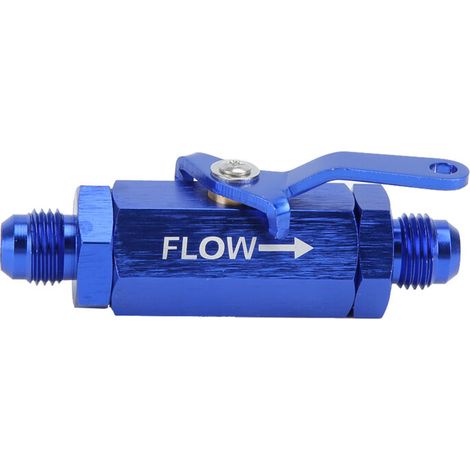 Vanne d'arrêt Contrôle de débit de soupape d'arrêt de carburant de voiture Y972-6AN pour tuyau de carburant AN6(Bleu) (1/5)