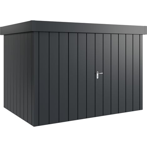 Hörmann Metall-Gerätehaus "Juno" mit Flachdach, JFD12 - Modern, 310 x 214 cm (B x T), anthrazit, 2-flüglige Tür (1/5)