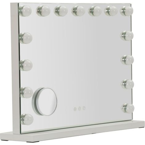 Miroir avec LED "Hollywood" 55cm Blanc