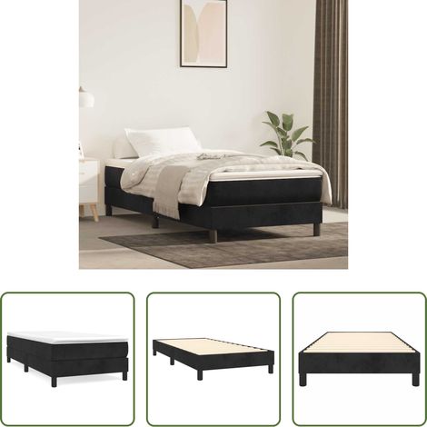 Sommeil - Cadre de lit noir 80x200 cm velours (1/5)