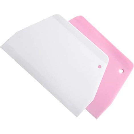 CSPARKV 2Pcs Grattoir à Pâte, Grattoir à Pizza, Outil à Lisser Les Gâteaux, Coupe-Pâte Plastique, pour Cuisine, Pâtisserie, Pizza, Pain, Gâteau (1/5)