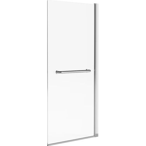 Parete per vasca da bagno con portasciugamani 70 x 140 cm in Metallo cromato in Stile industriale - TOBIN (1/5)