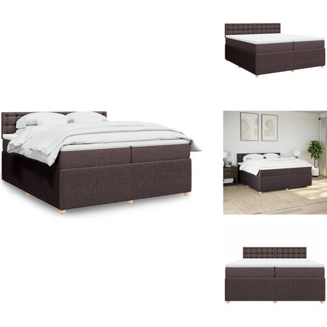 Sommier à lattes de lit avec matelas Marron foncé 200x200 cm - Sommier À Lattes De Lit - Sommiers À Lattes De Lit - Lit - Meuble De Chambre À Coucher (1/5)