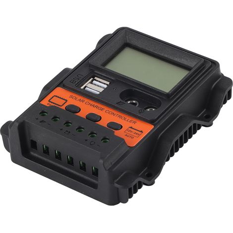 Régulateur Solaire PWM 12V/24V 10A avec Écran LCD et Ports USB pour Batterie et Panneau 130W 260W (1/5)