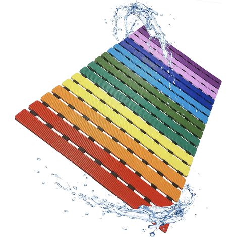 Tapis de bain antidérapant, tapis de baignoire, évacuation rapide - 40 x 63 cm Couleur (1/5)
