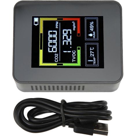 ZNAZ2CO2 Kohlendioxid-Detektor Intelligenter 4-in-1 TOVC Luftqualitätsmonitor Tragbares Thermometer und
