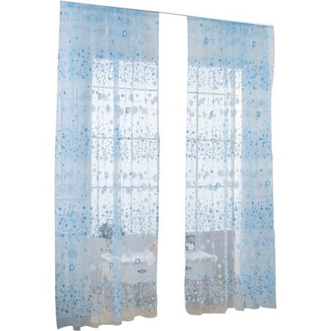 Rideaux en tulle et dentelle à motifs floraux, rideaux de style bohème champêtre pour salon et chambre, rideaux jaunes (1/5)