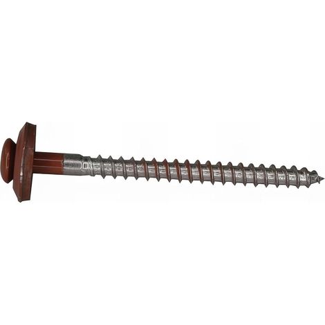 100 Vis À Bois De Ferblanterie VBJ + Joint EDPM D. 4,5 mm x TX20 - Inox A2 Rouge Oxyde - Alsafix - Longueur 80 mm - Diamètre 4,5  mm