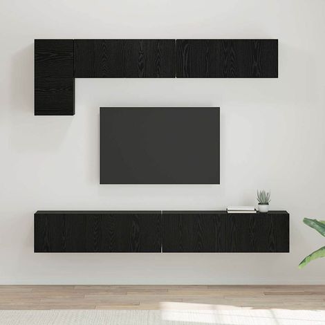 TV-Schrankset 5 pcs Schwarz Eichen-Optik Holzwerkstoff