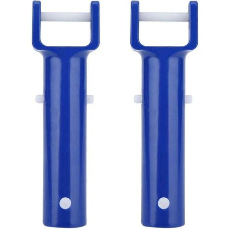 Pool Clamp, Blue ABS Material, V-Shaped Pool Clamp, Brush Head Clamp, Replacement Handle, Pool Accessory for Most Standard Vacuum Heads, 2 Pieces (1/5)