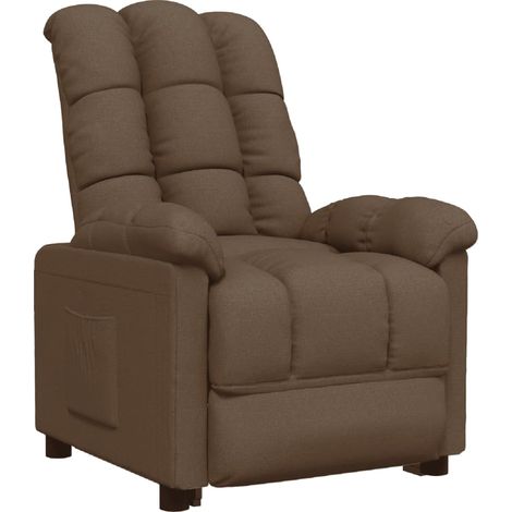 Fauteuil Relax inclinable - Chaise inclinable de Salon Marron Tissu -BV43035 (1/5)