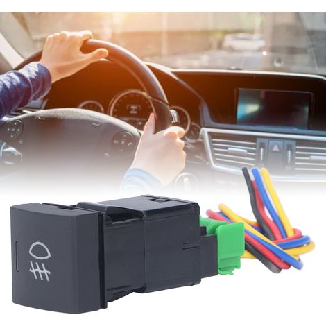 Interrupteur de feux antibrouillard avec câblage, interrupteur de modification automobile, interrupteur à bouton-poussoir, interrupteur de commande des feux antibrouillard (1/5)
