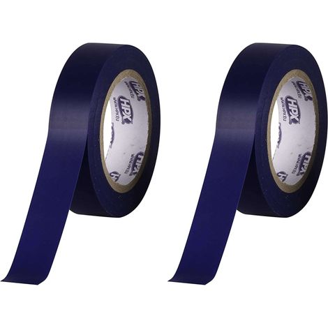 2x Ruban adhésif isolant PVC 19mm x 10m pour fils électriques tension de rupture 6000V Scotch Electricité Résistant Protection, bleu (1/2)
