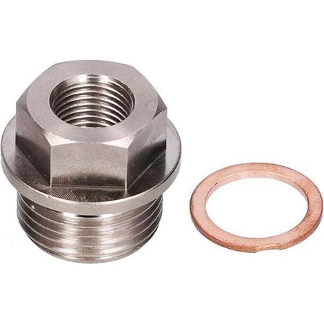 Adattatore per sensore di temperatura dell'acqua di scarico con filettatura da M18x1.5 a 1/8NPT, completo di guarnizione, (1/3)