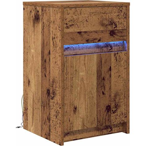 Maison Exclusive - Armadio da Letto LED con cassetto Legno vecchio 38 x 34 x 61 cm (1/5)