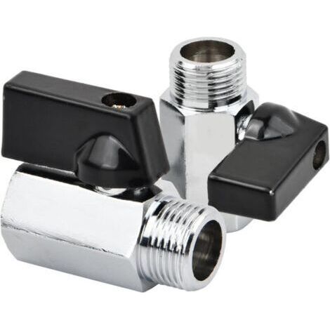 2 Pièces Mini Vanne Arret, 3/8 "BSP Femelle x Femelle, Robinets à Boisseau Sphérique, Mini Robinet à Boisseau Sphérique, pour Réservoirs, Vanne Externe, Raccordements D'Eau