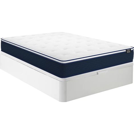 Set 160x200cm Rete contenitore Bianco + Materasso molle insac. e topper integrato sp.24cm - ALTIER di YSMÉE (1/5)