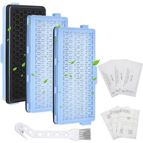 Filtre De Remplacement - Filtre Hepa H13 + Charbon Actif - Pour Aspirateurs Miele Compact C1 C2 Complete C2 C3 S4000 S5000 S6000 S8000 - Lot De 3 (1/5)