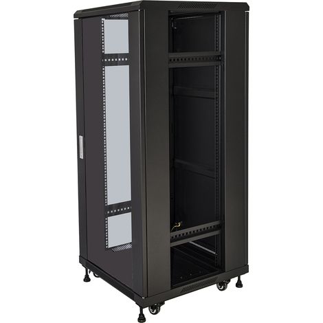 Armadi rack Link ARMADIO RACK 19" 27U (A)1388 (L)600 (P)600 COLORE NERO PORTA VETRO DA ASSEMBLARE