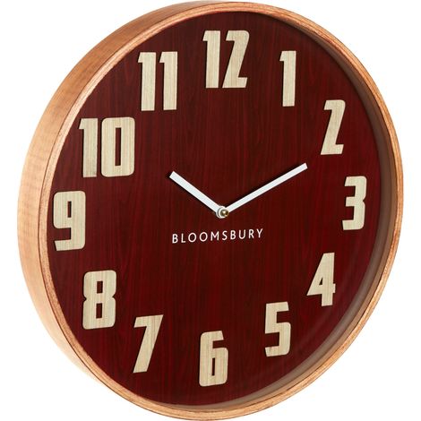 Interiors by Premier Red Grain Large Wall Clock, Easy To Read Design Of Clock For Indoor, Versatile And Functional Outdoor Clock (1/2)