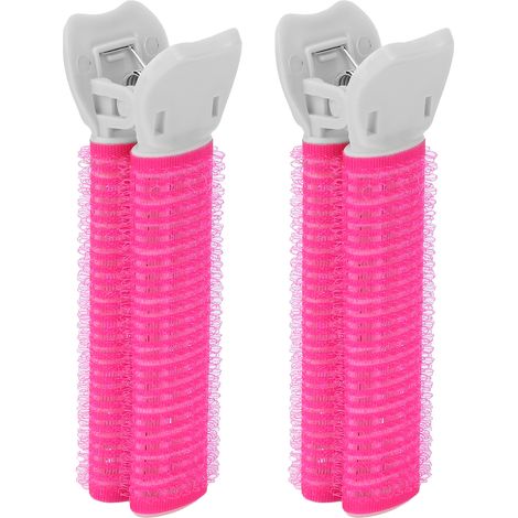2pcs Pinces Racines Cheveux Volumateur Rouleau Bigoudis Clip Coiffure Frange Outil Portable pour Femmes Filles Rouge Rose (1/5)
