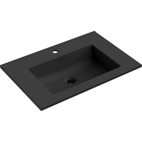 Mexen Otis lavabo empotrado en encimera 71 x 46,5 cm, negro mate - 25187071 (1/3)