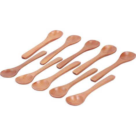 10er-Pack Holzlöffel, Kindergeschirr, Mini-Rundlöffel mit langem Griff für die Küche, 13 x 3 cm (1/5)