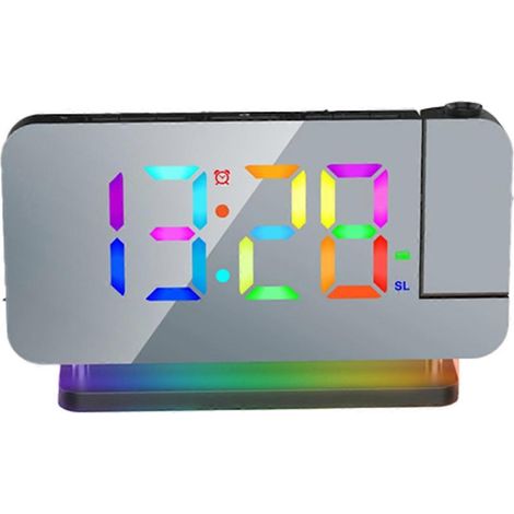 FM-Radiowecker mit Projektion, RGB-Nachtlicht und weißem Display (1/5)