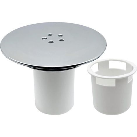 90mm Shower Drain Cover – Chrome Cover with White Cup – Fast Flow for Optimal Drainage – Easy Installation (1/5)