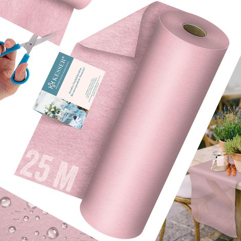 KESSER® Runner da Tavola in Pile Moderno 30cm x 25m Decorazione da Tavola Runner da Tavola Lavabile, Idrorepellente e Resistente alle Intemperie - Oro Rosato (1/5)
