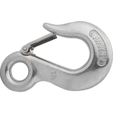 Crochet à chape en acier inoxydable durable avec loquet de sécurité, accessoire pour bateau à rames et kayak, 1/2" (1/5)