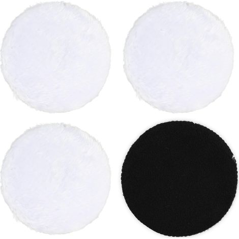4 Pièces Pad Polissage 125mm - eponge voiture en Laine Synthétique avec auto-agrippant - Compatible avec Perceuse et Visseuse pour Kit Polissage Voiture, Bois, Métal et Phares (1/5)