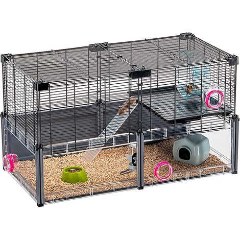 Ferplast – Cage pour hamsters et souris modulable – Espace de vie 0,32 m² – Accessoires inclus – Design éco-durable et personnalisable (1/5)