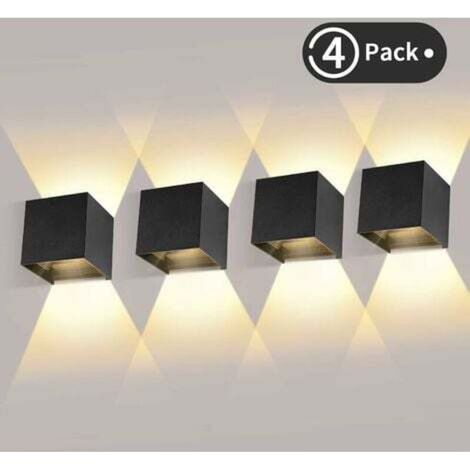 4-teiliges LED-Wandleuchten-Set für den Außenbereich, 12 W, 3000 K warmweiß, IP65 wasserdicht – Schwarz (1/4)