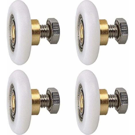 Rouleau de porte de douche, XU, Rouleau Roulette Roue pour Porte de Douche Roulettes Coulissantes Porte Roue de Remplacement pour Rouleau 4 pièces (20MM) - KZQ