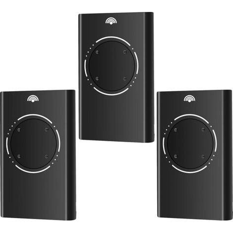 Télécommandes pour porte de garage — Compatibles avec les modèles FAAC XT4 433 SLH (433 MHz, double canal) — Noir (Lot de 3)