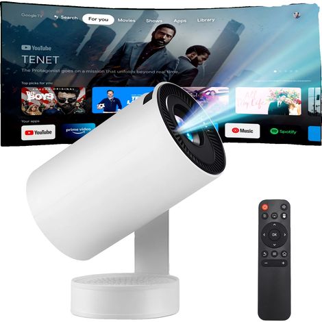 Mini projecteur, support 4K, connectivité WiFi double bande, BLANC (1/2)