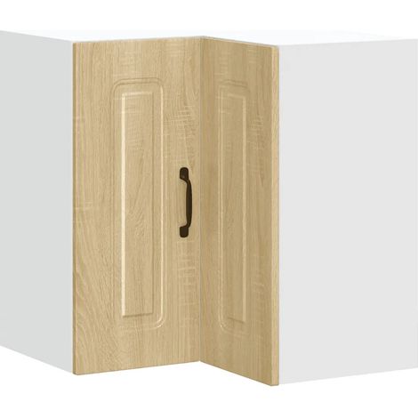 Pensile angolare da cucina 57 x 57 x 60 cm ampio spazio contenitivo design pratico legno ingegnerizzato rovere Sonoma 020050025